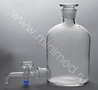 Бутыль Вульфа 2,5 л (Склянка-аспиратор с краном и пришлифованной пробкой 2500 мл)  (10006310)